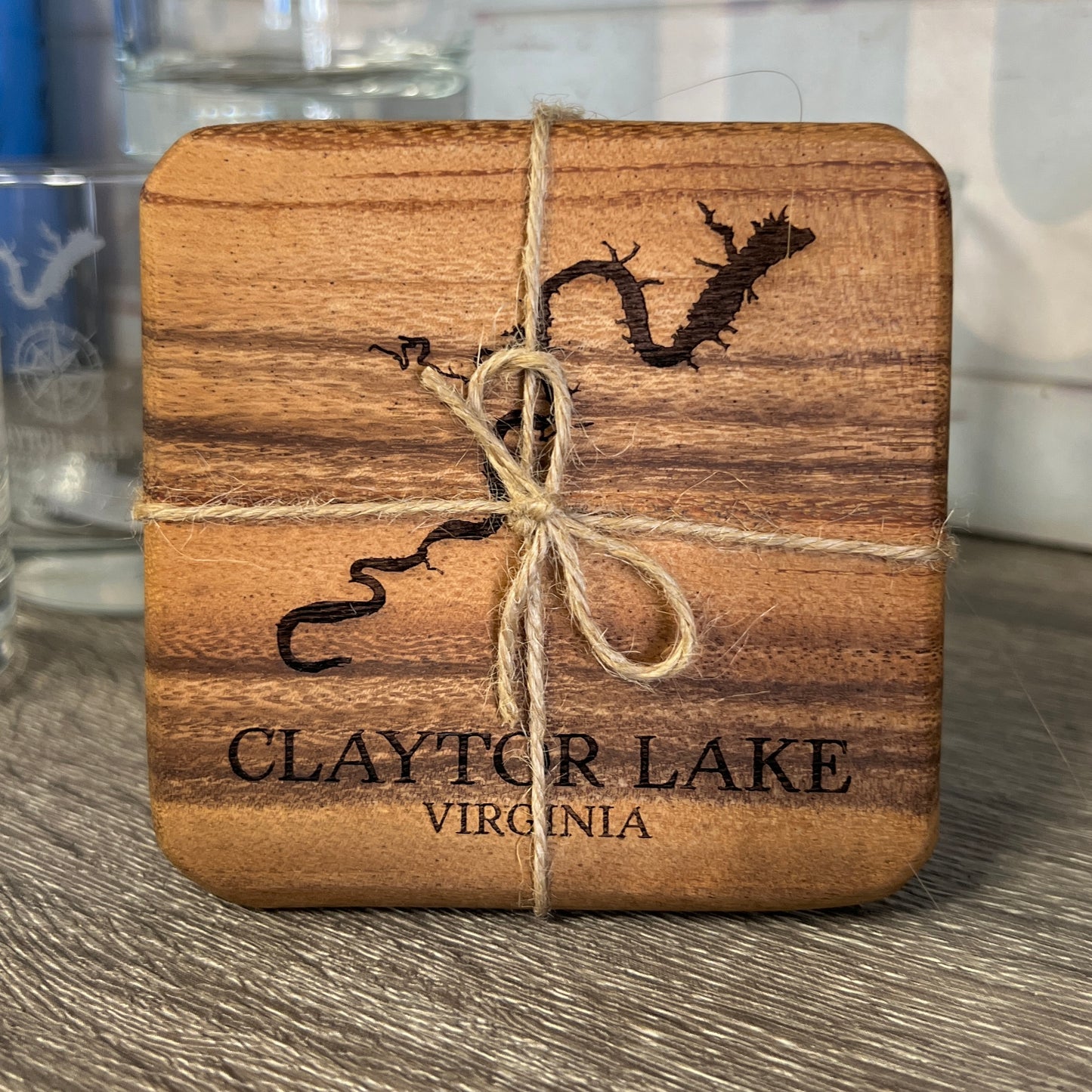 claytor lake virginia wood coaster set