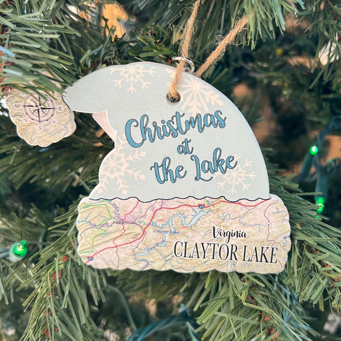 Claytor Lake Santa Hat Ornament