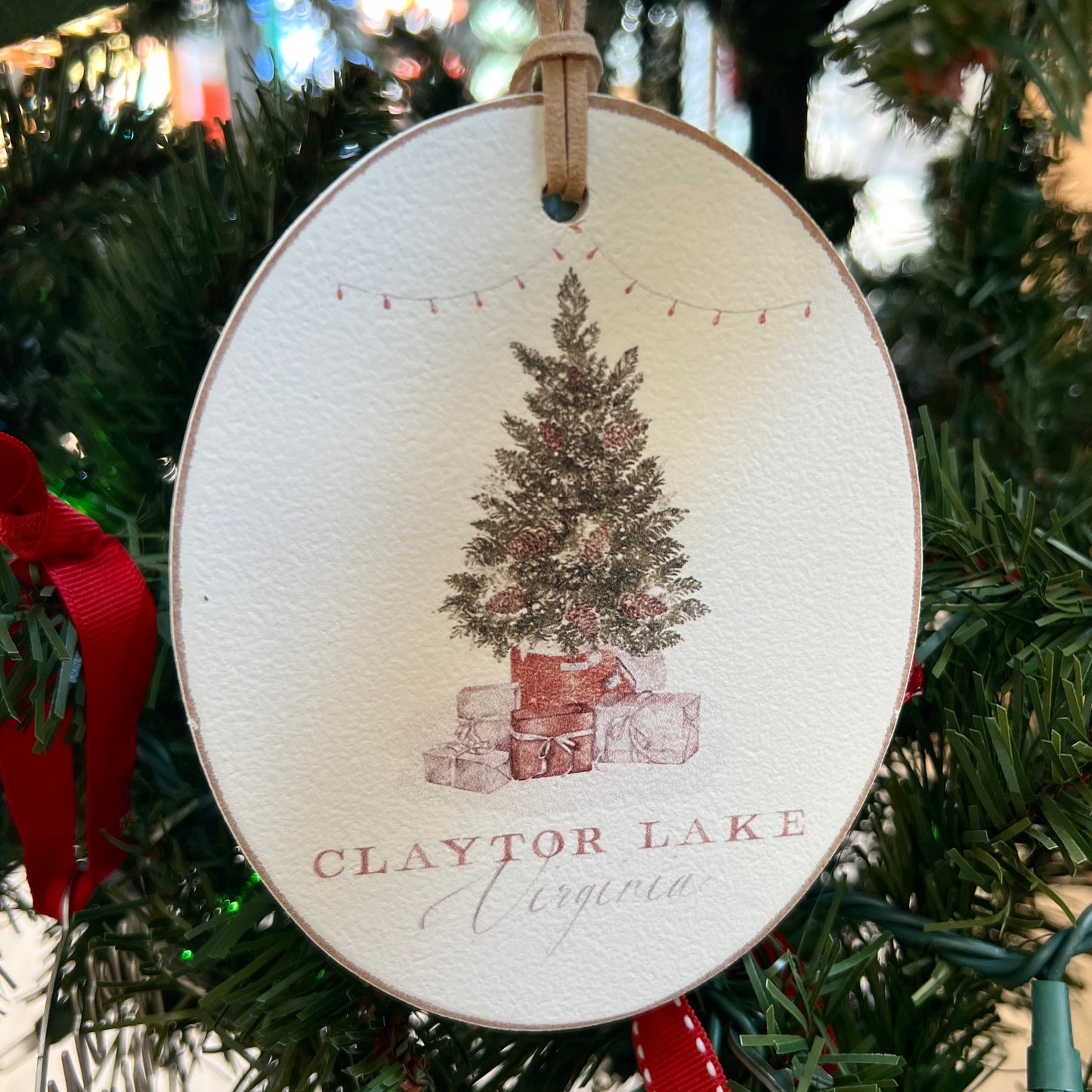 Oval Claytor Lake Wood Ornament