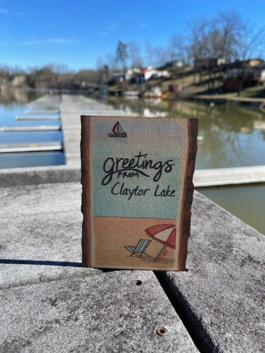 Wooden Postcard Live Edge - Greetings from Claytor Lake