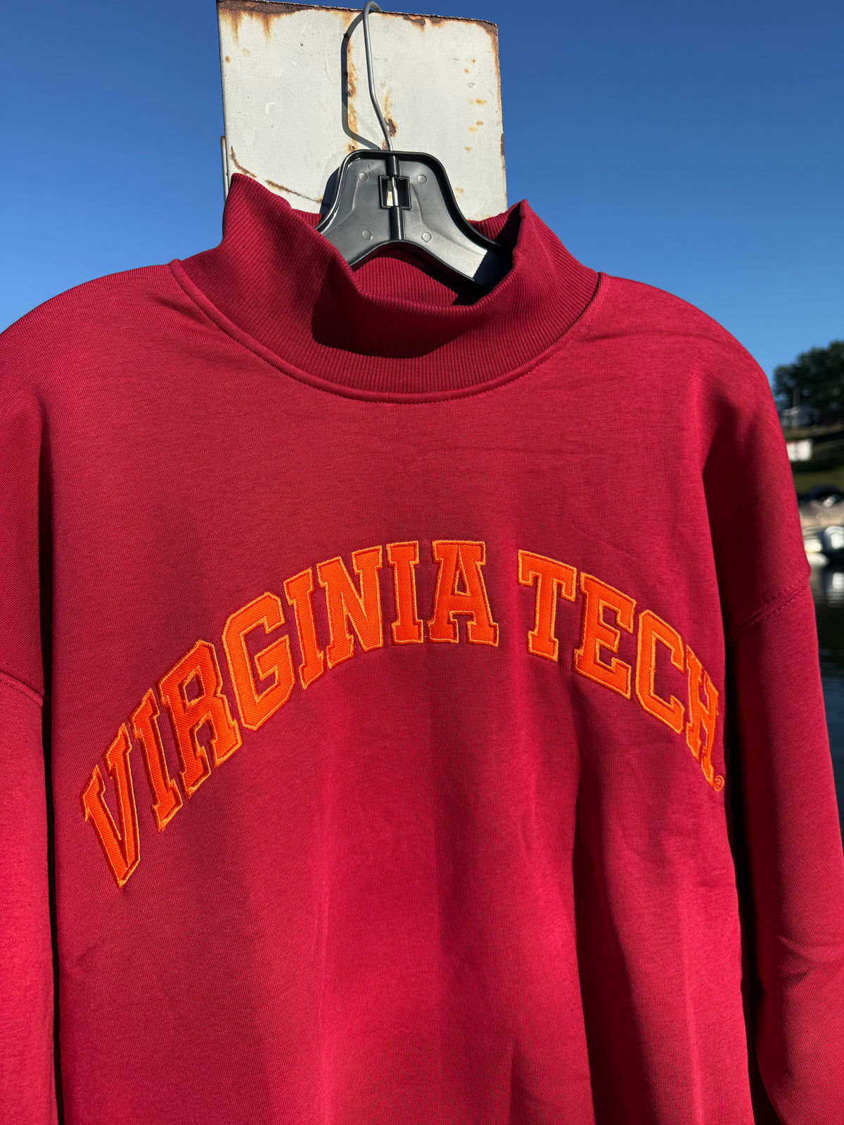 Virginia Tech Embroidered Mock Neck Sweatshirt