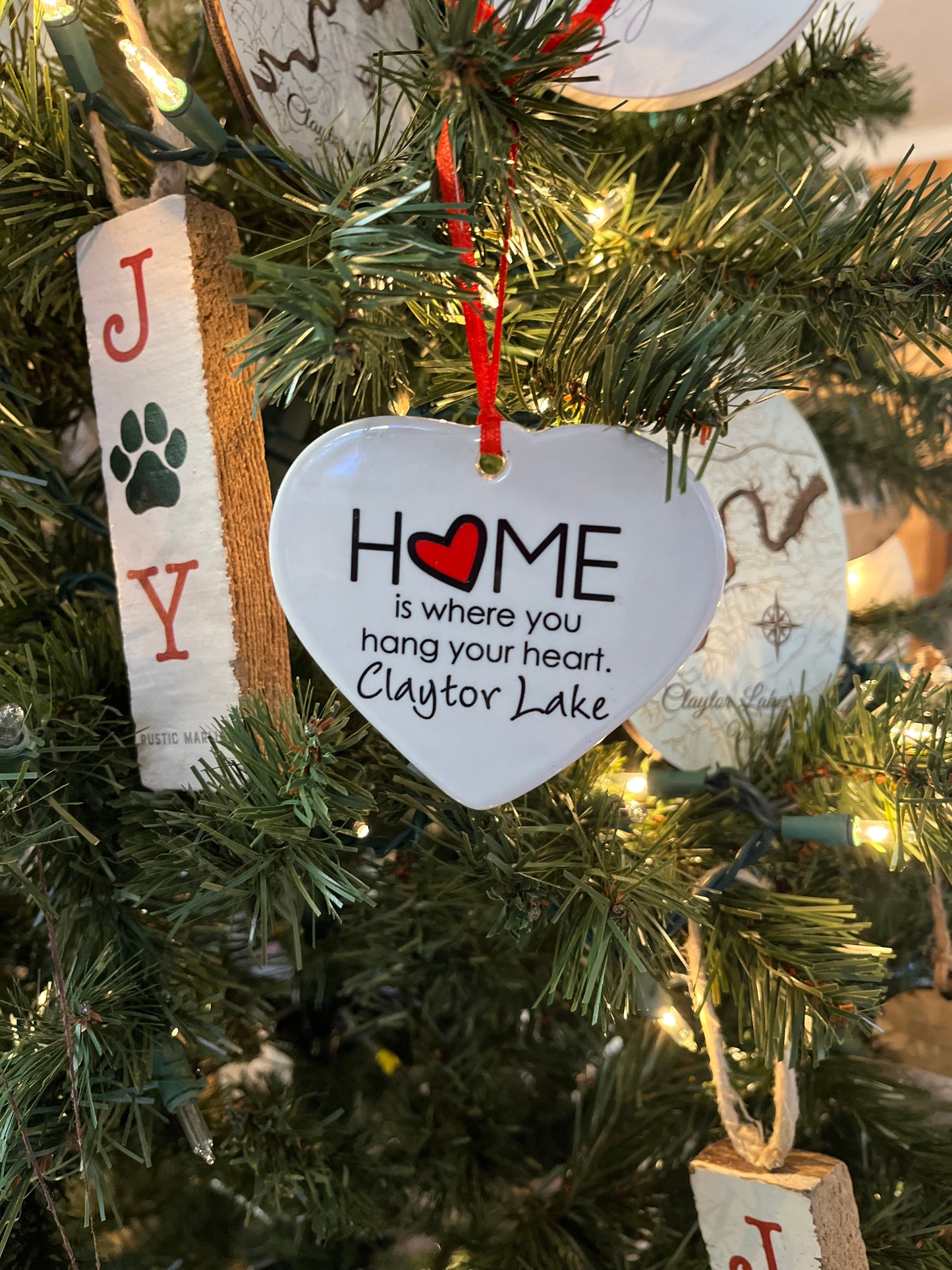 "Home Is Where You Hang Your Heart" Claytor Lake Ornament