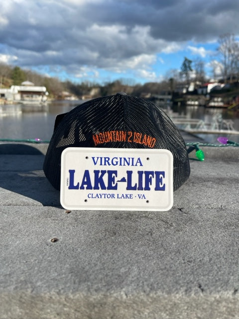 "Claytor Lake - Lake Life" License Plate Decal